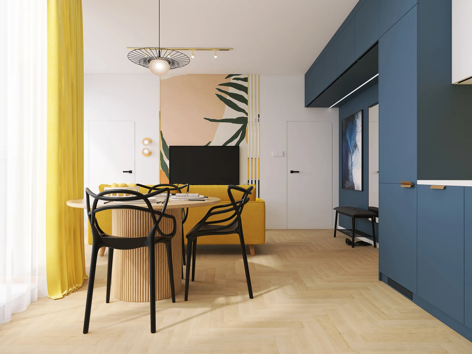 Strefa dzienna — 1 salon z kuchnia — 5