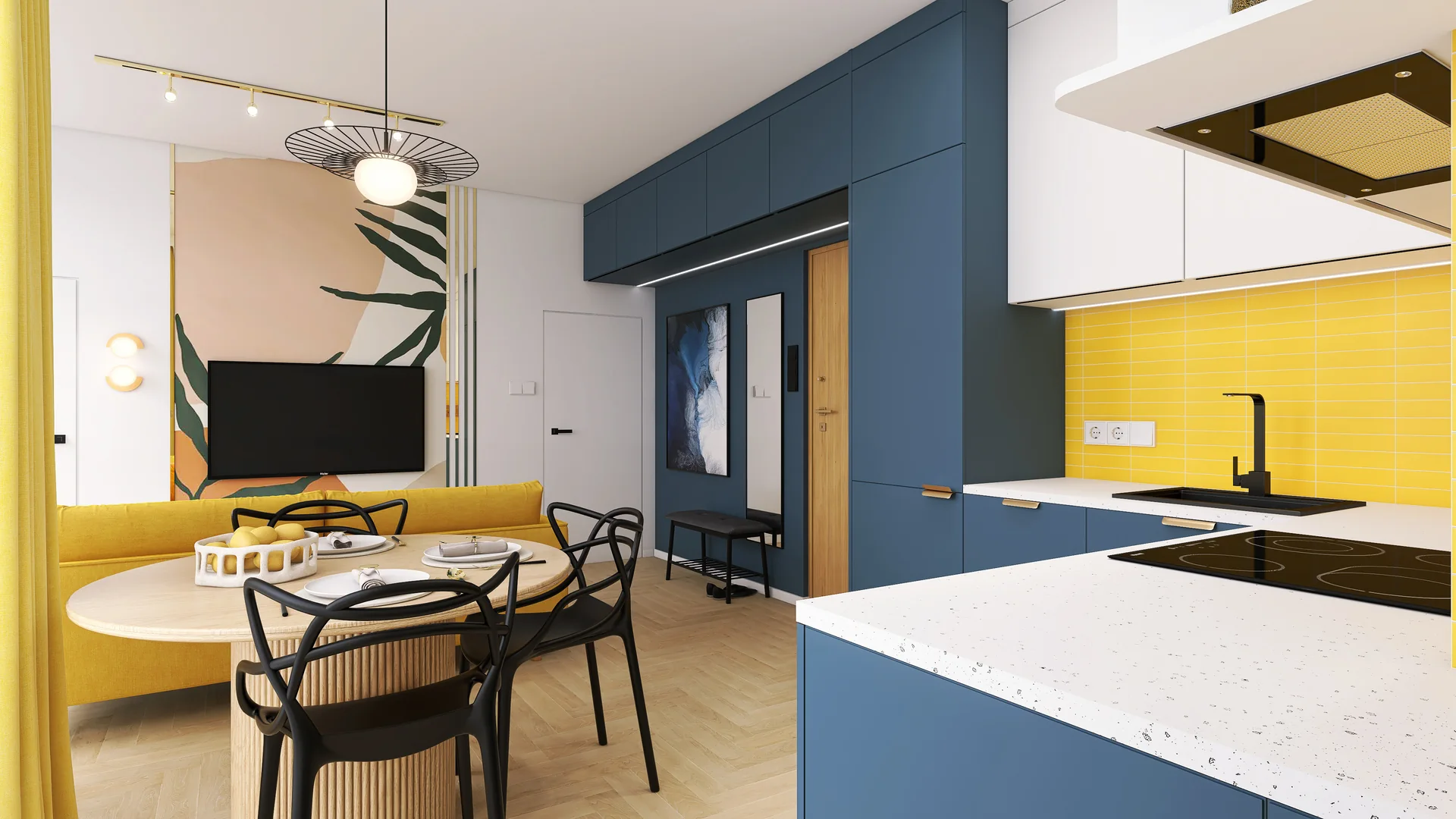 1 salon z kuchnia — 6