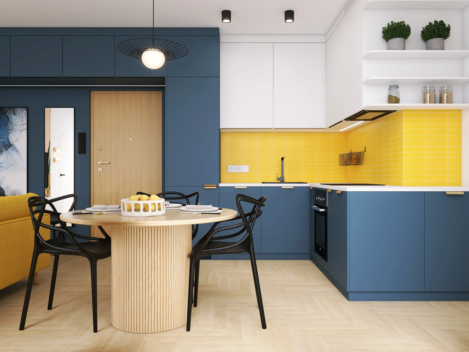 1 salon z kuchnia — 7