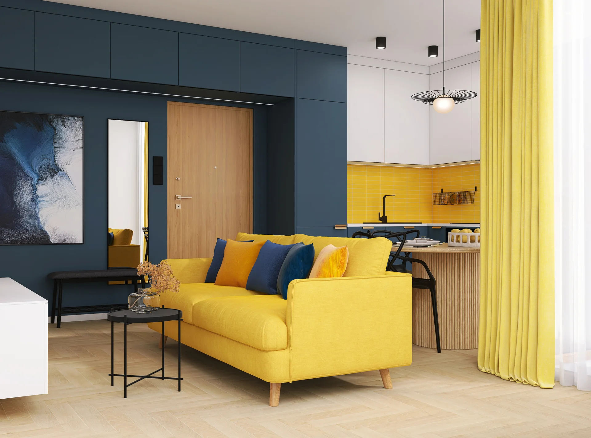 1 salon z kuchnia — 8