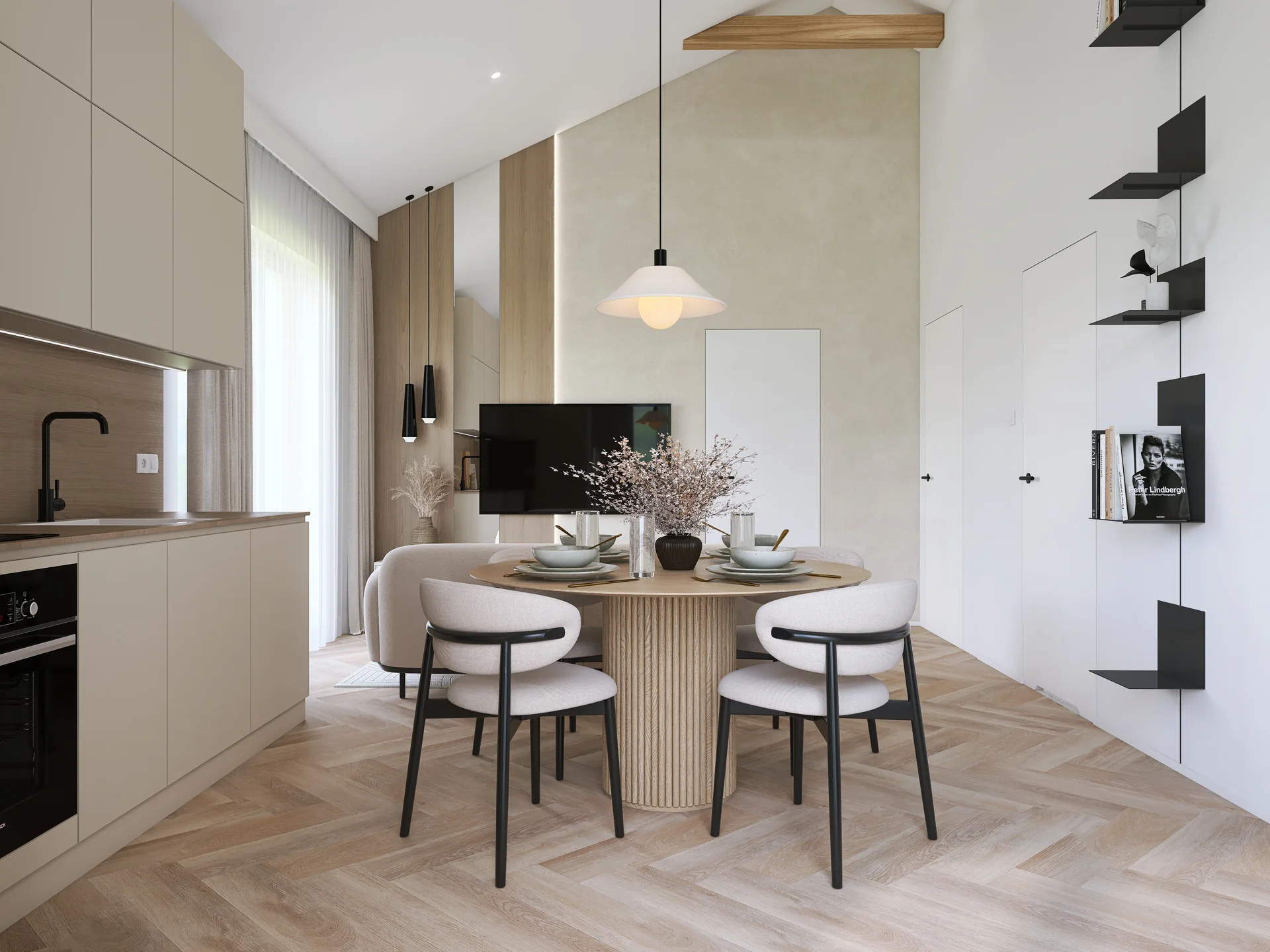 Mieszkanie na piętrze — 5 salon z kuchnia pietro — 6