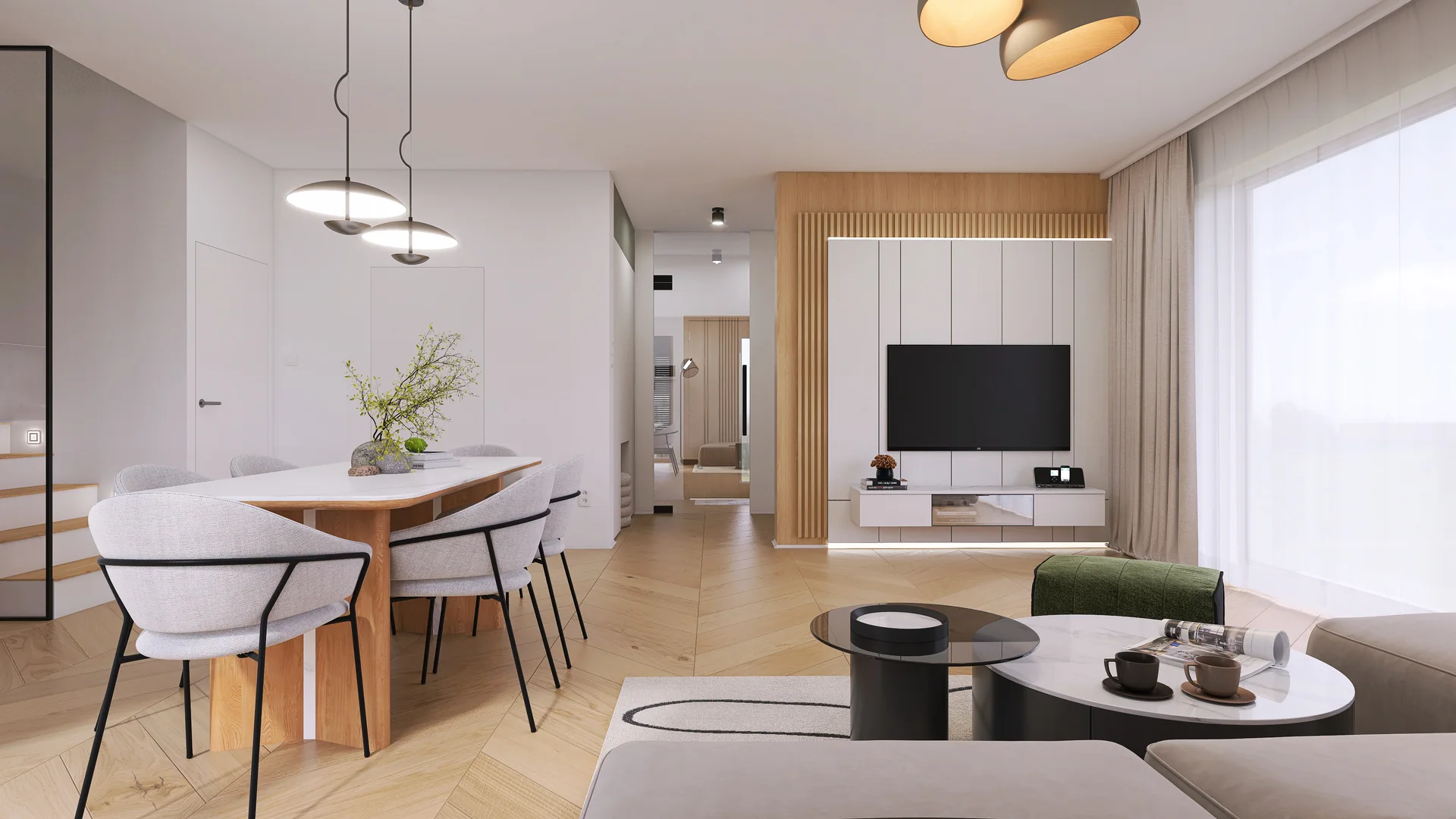 1 salon z kuchnia — 6