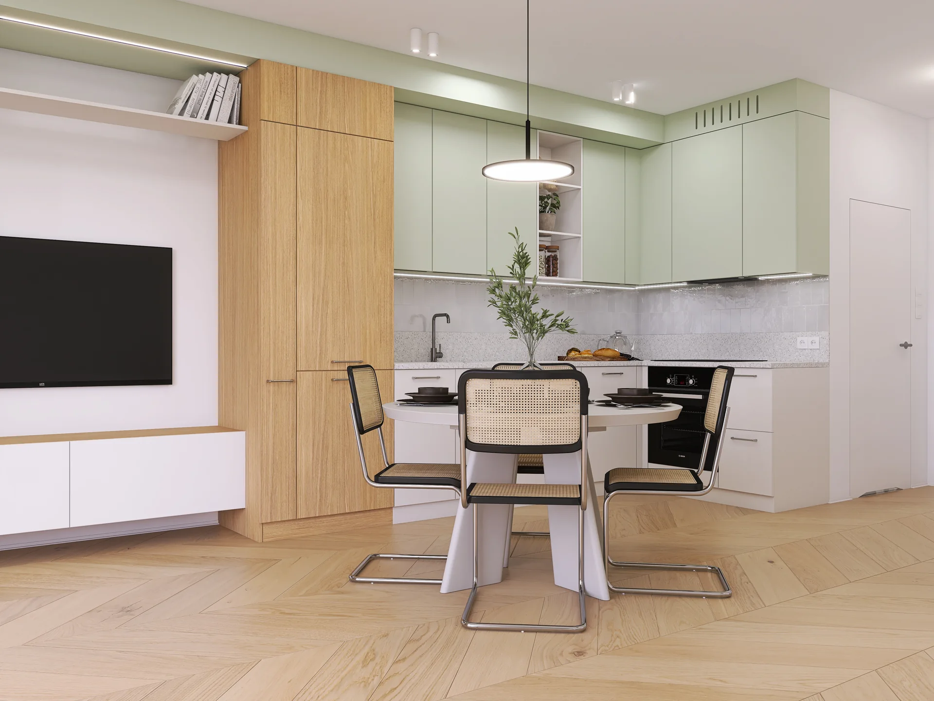 1 salon z kuchnia — 7