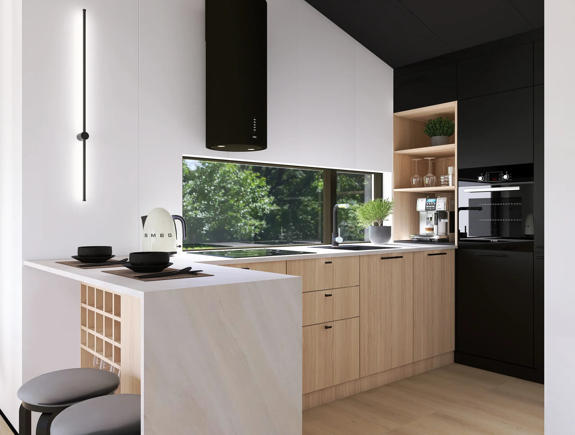 Living room and kitchen — 2 kuchnia — 1