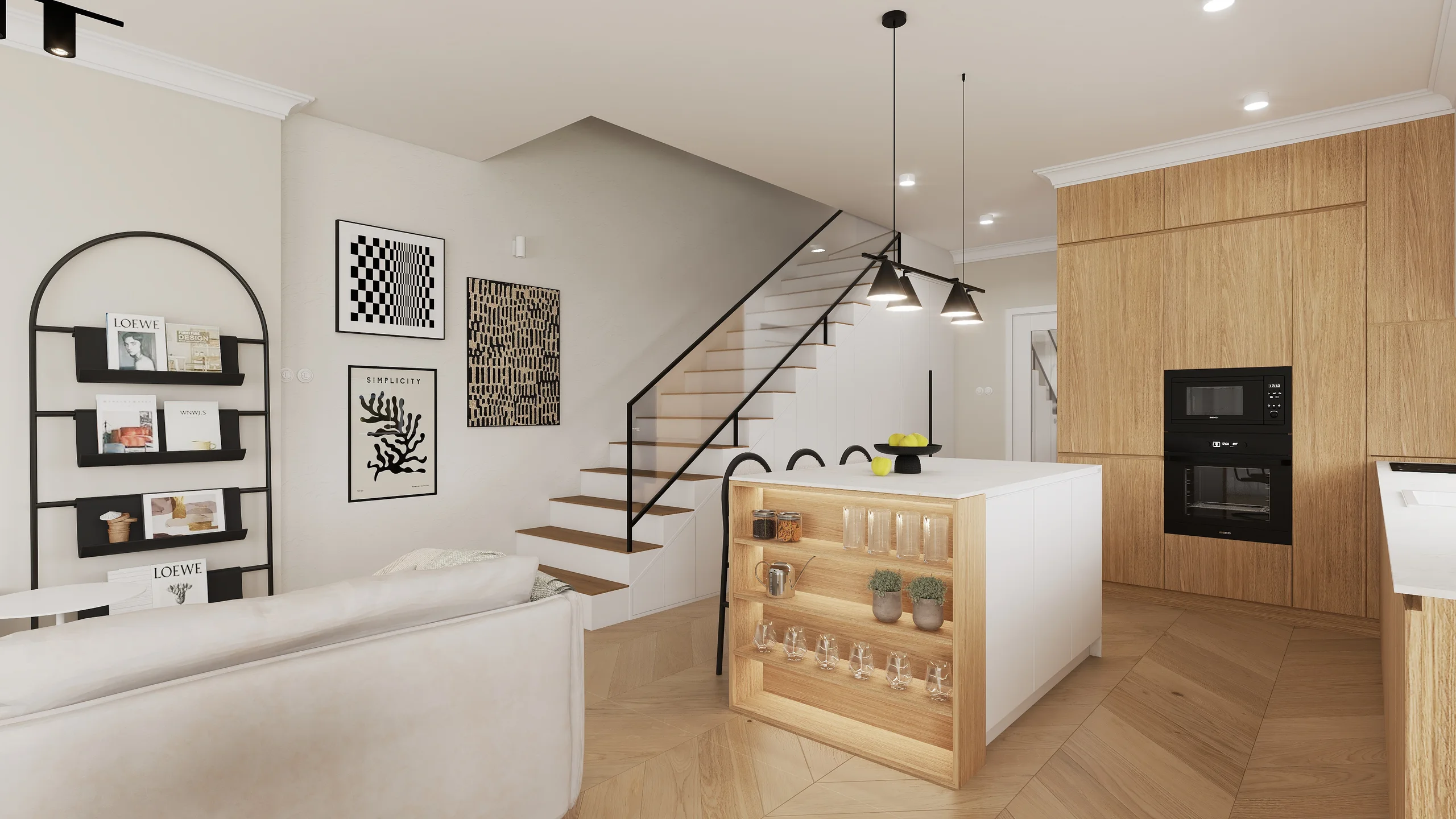 Interiors and ways of living — Salon z kuchnia — 3