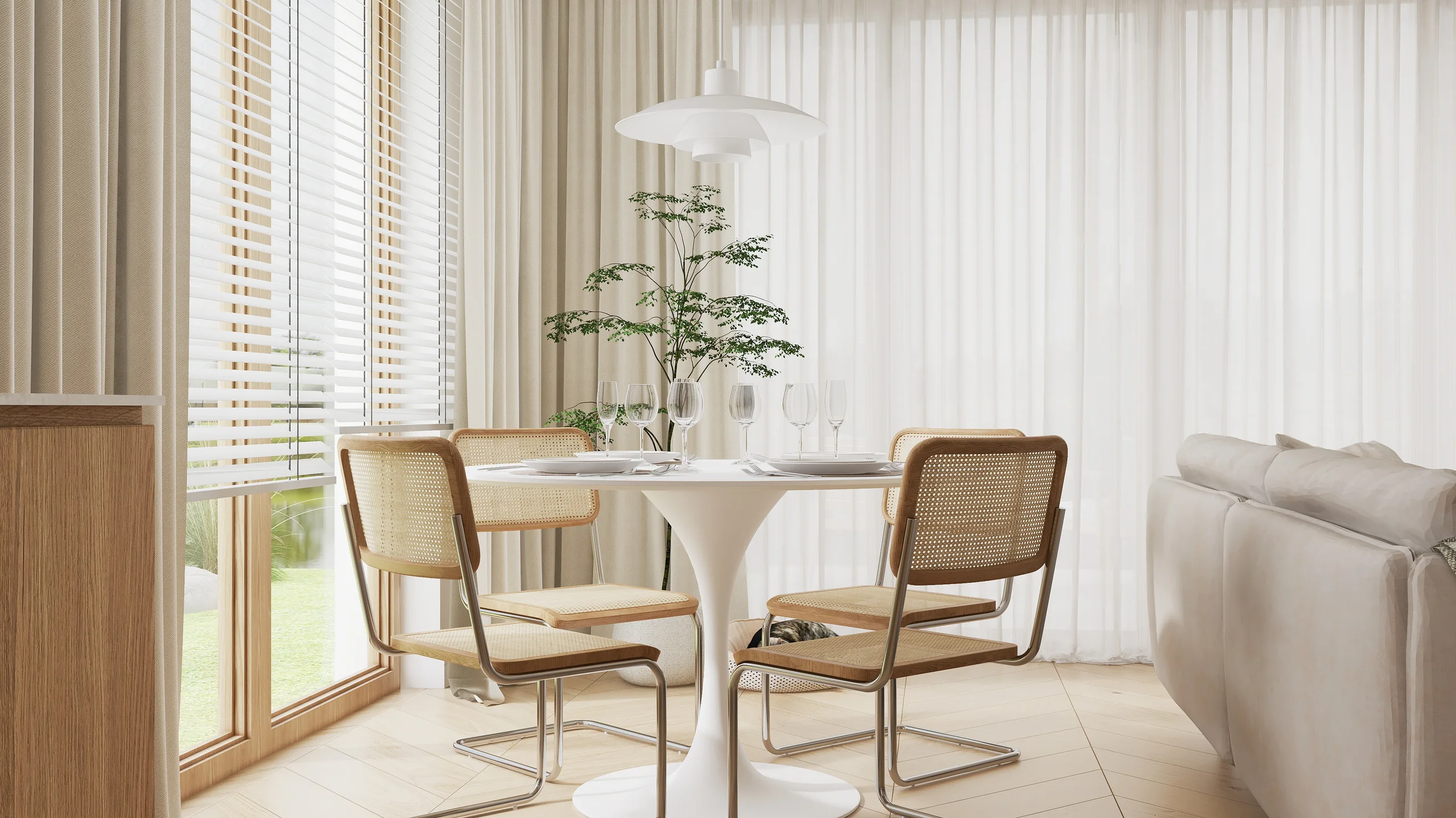 Salon z kuchnia detal