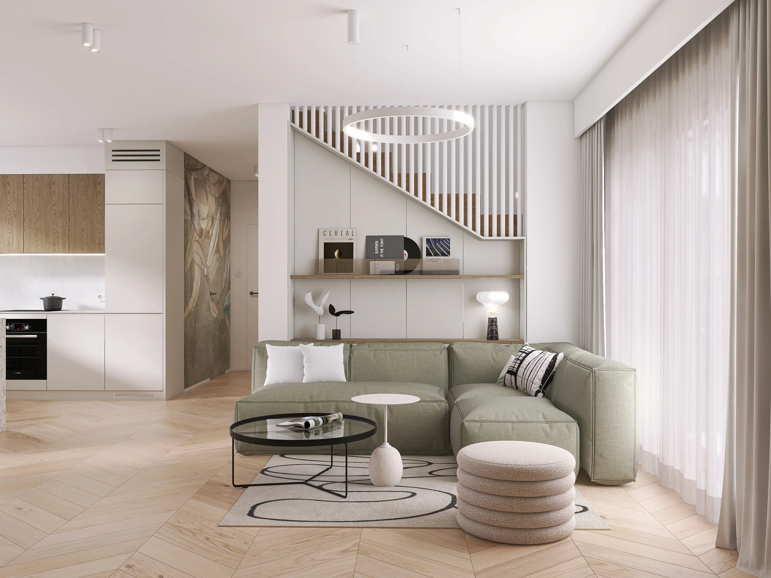 Interiors and ways of living — Salon z kuchnia