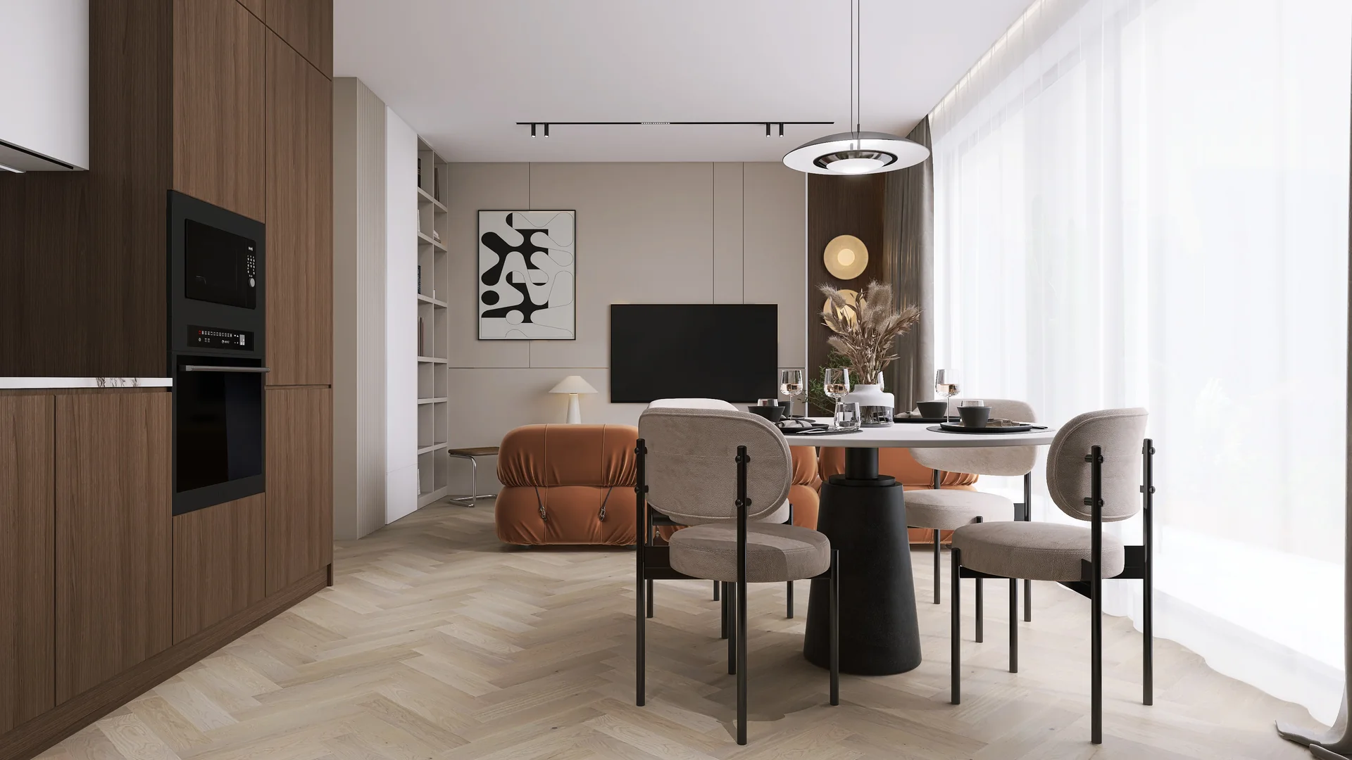 Interiors and ways of living — Salon z kuchnia — 2