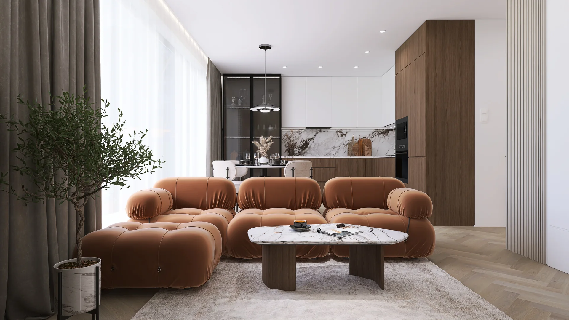 Interiors and ways of living — Salon z kuchnia — 3