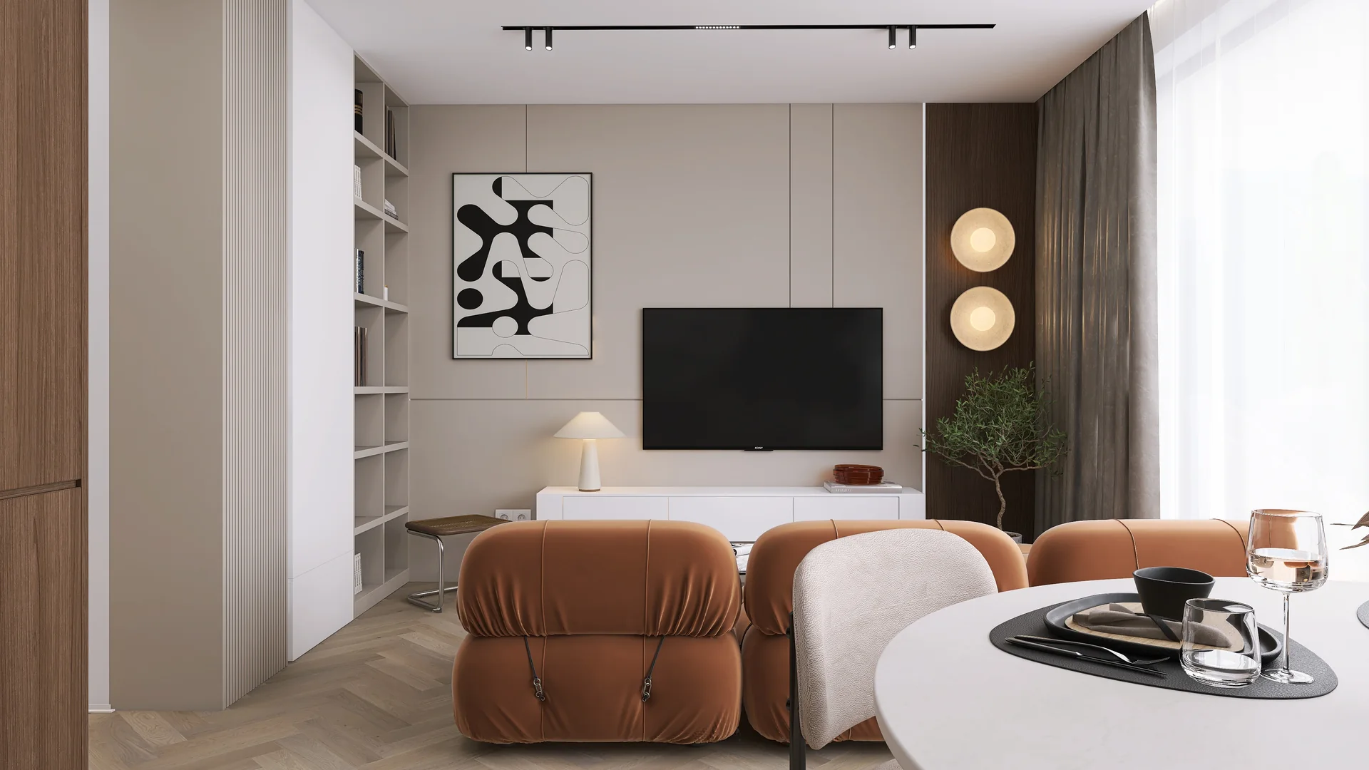 Interiors and ways of living — Salon z kuchnia — 4