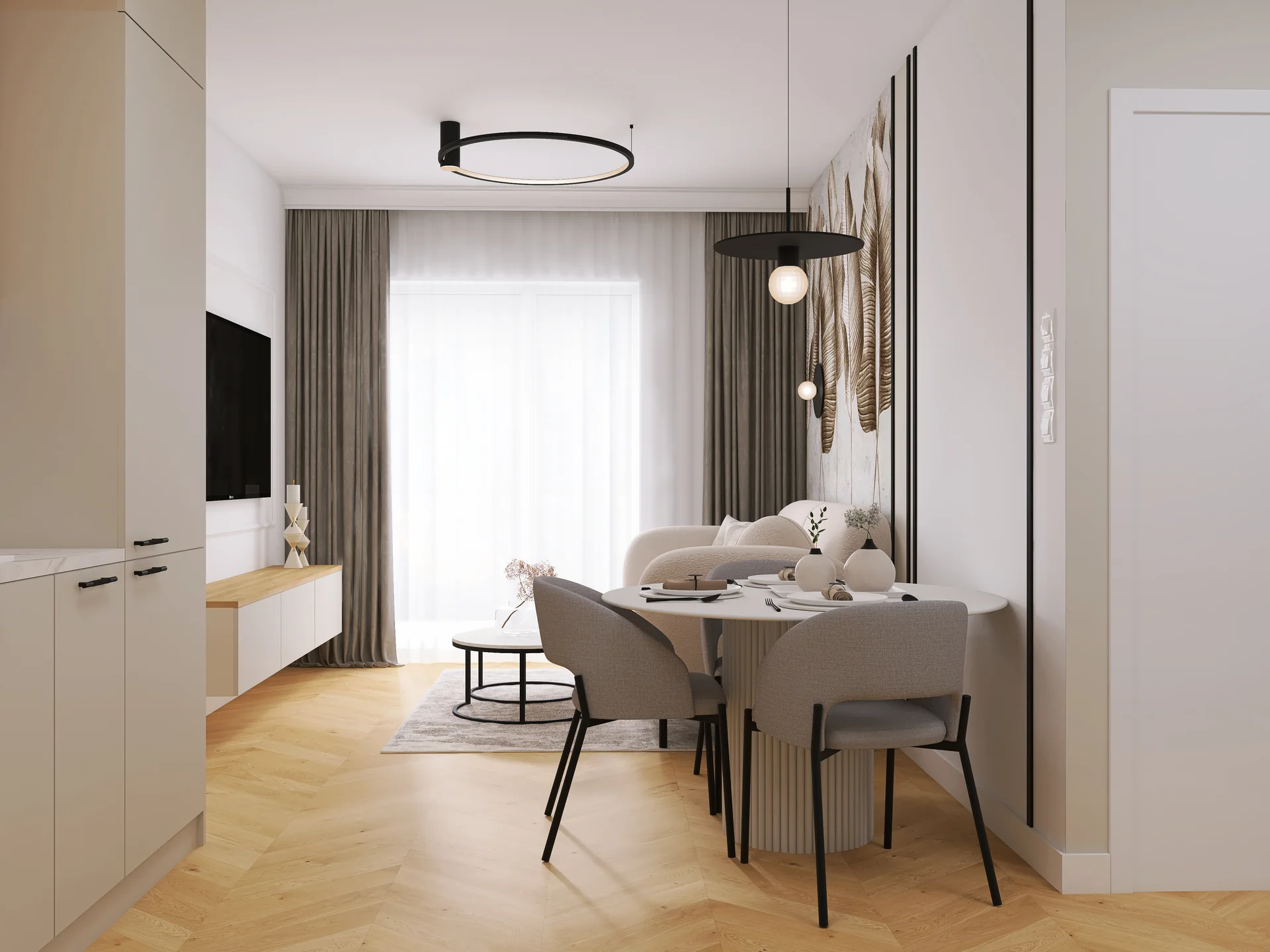 Living area — 1 salon z kuchnia — 2