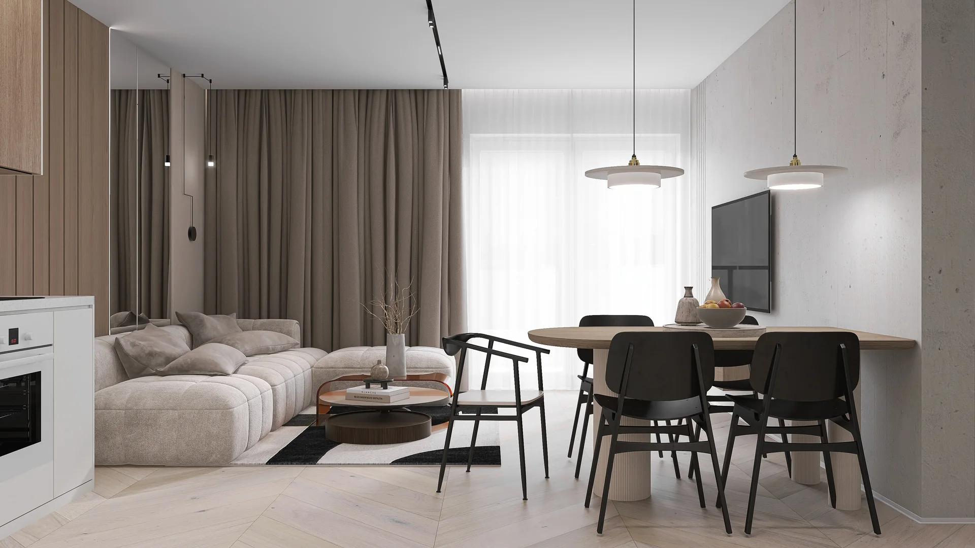Living area — 1 salon z kuchnia — 5