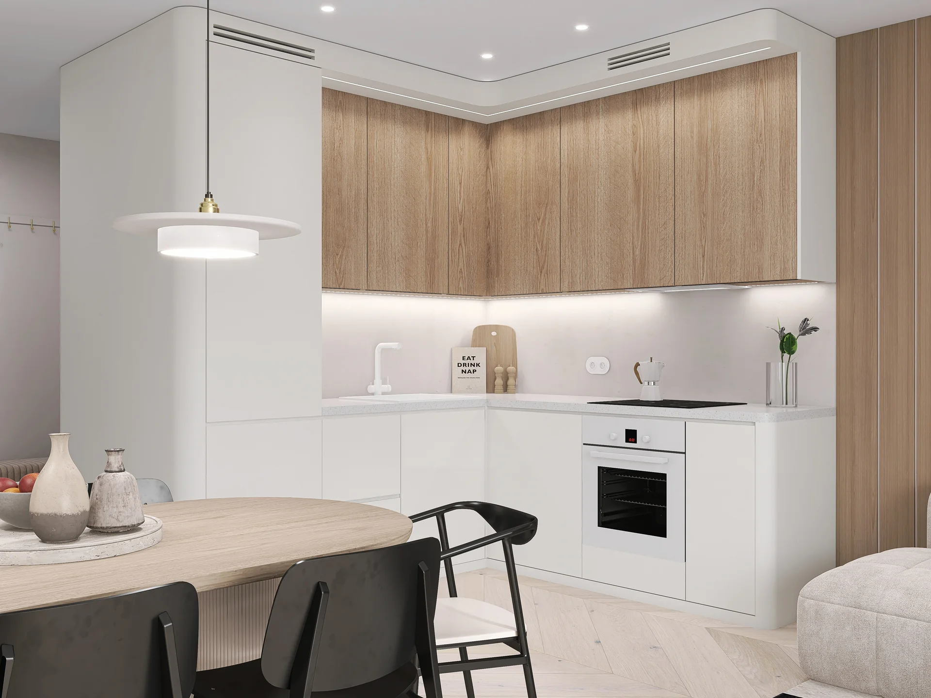 1 salon z kuchnia — 8