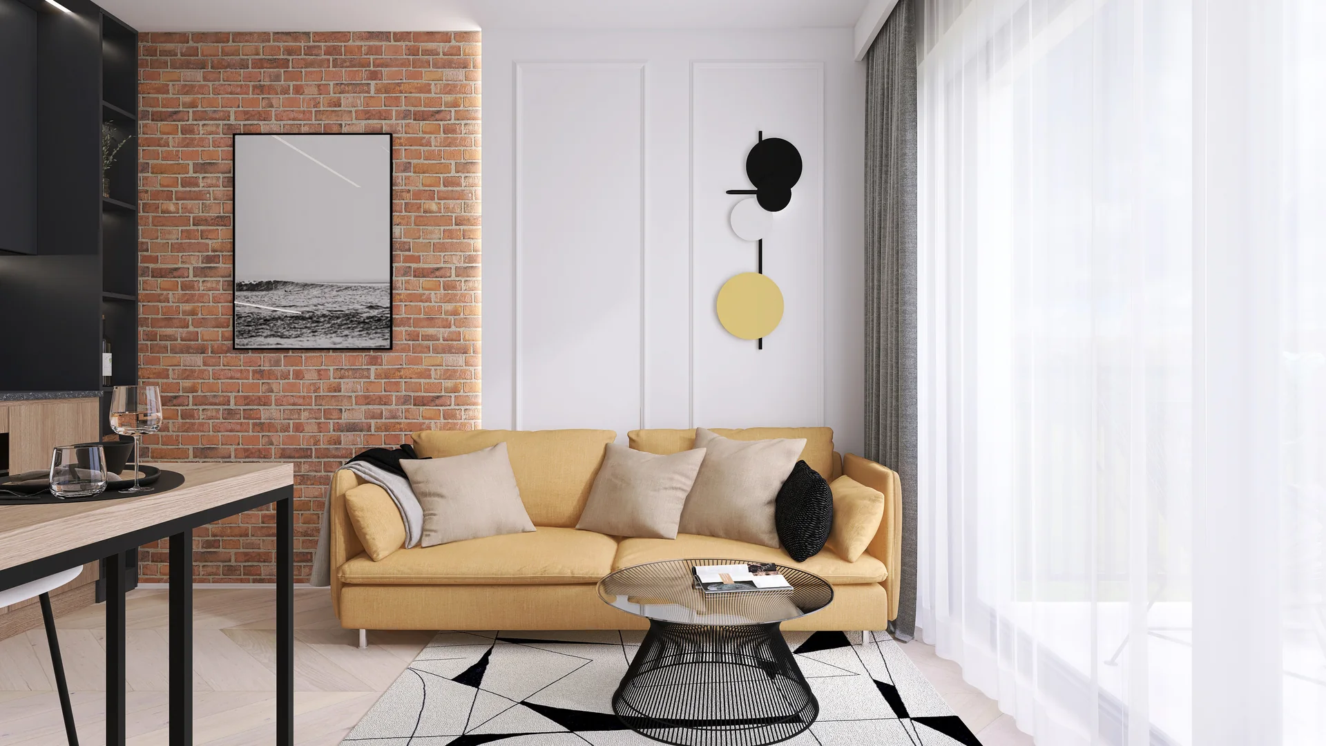 Living areas — 1 salon z kuchnia — 1