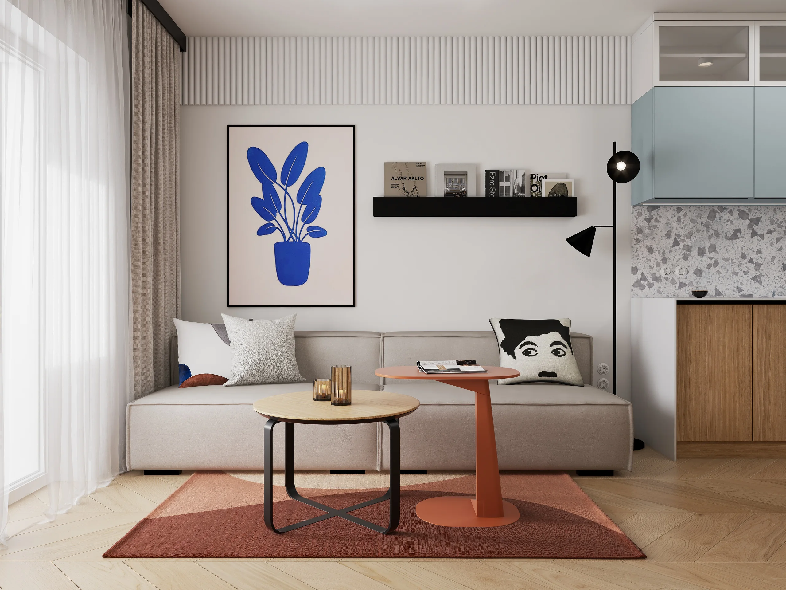 Living areas — Salon z kuchnia — 3