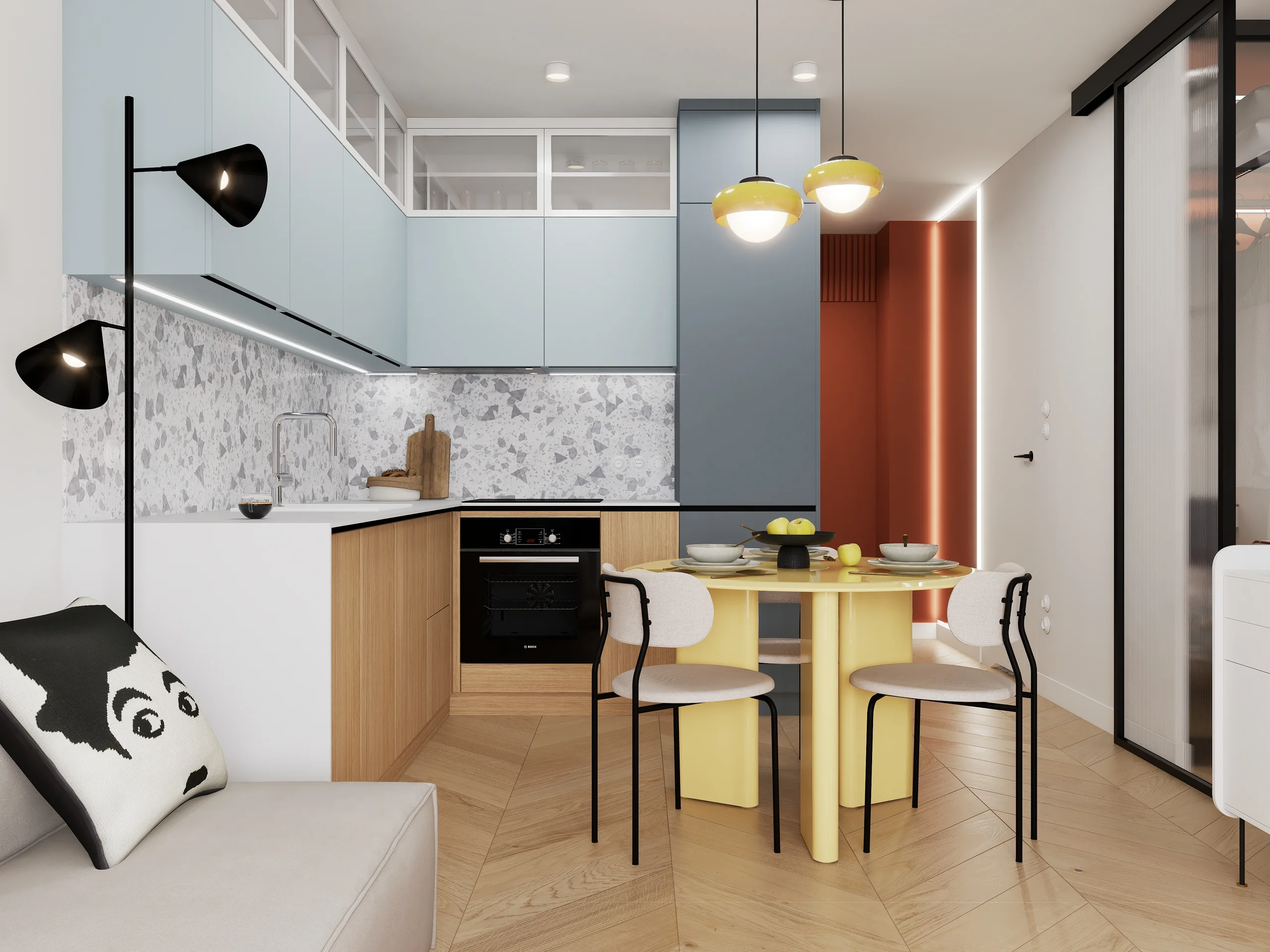 Living areas — Salon z kuchnia — 4