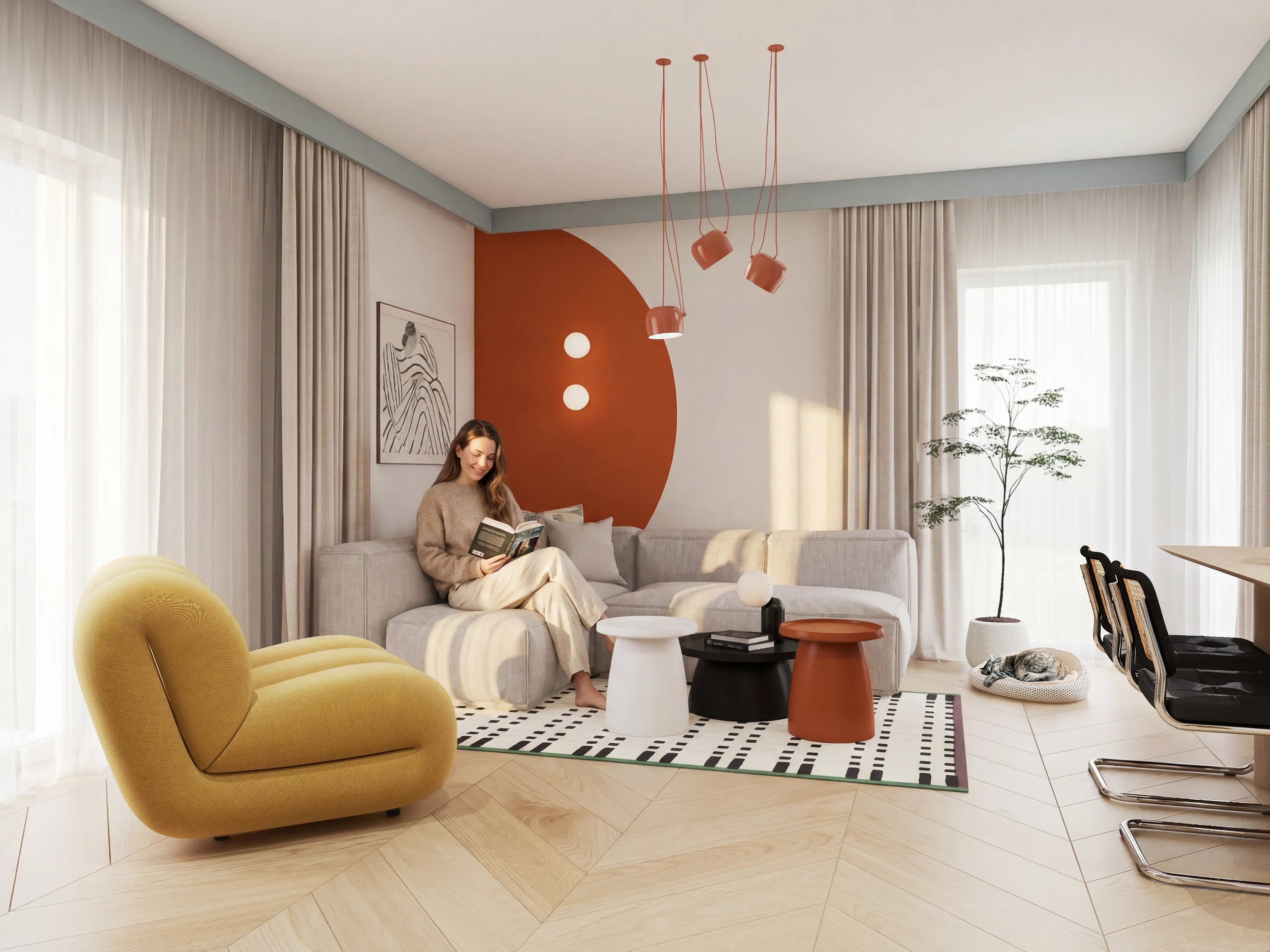 Salon z kuchnia