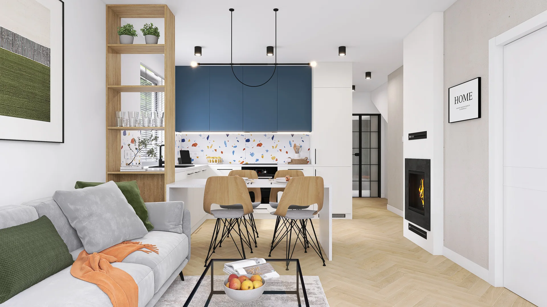 Living areas — 1 salon z kuchnia — 1