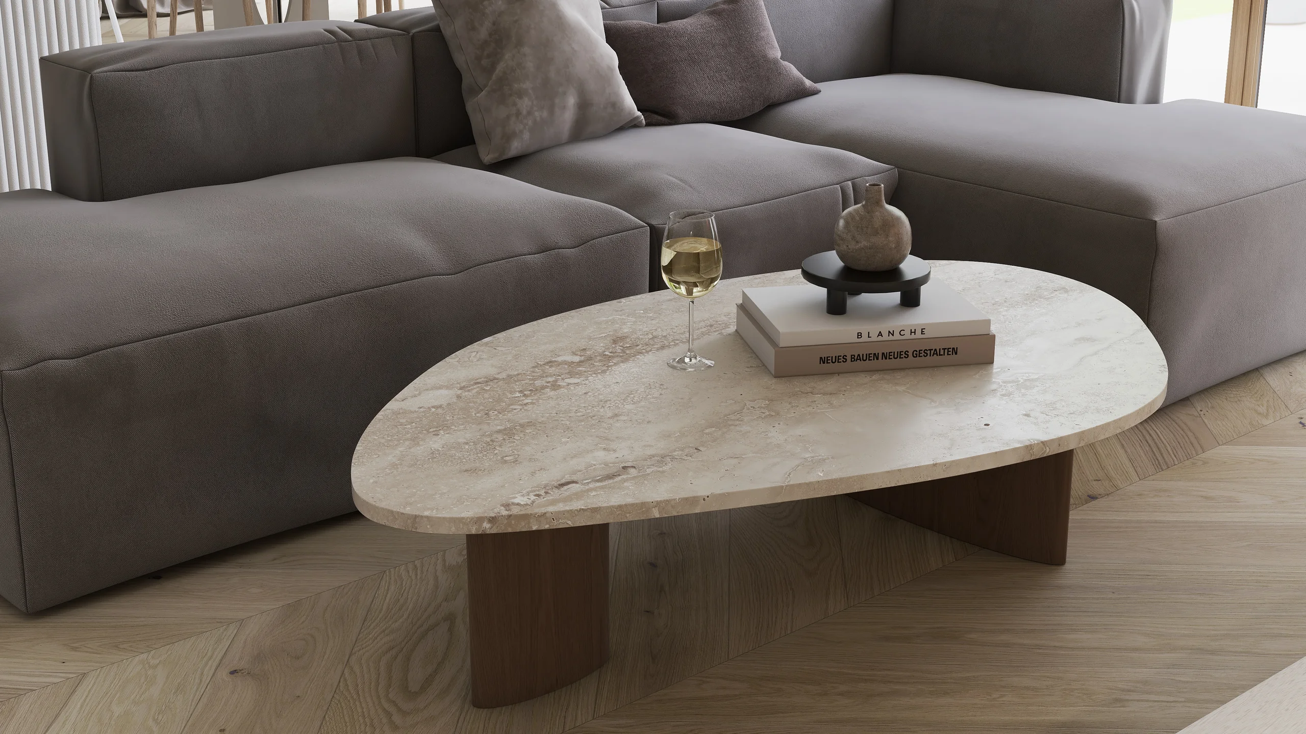Interiors and ways of living — Salon z kuchnia detal